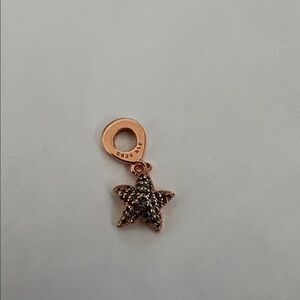 Pandora Sparkling Starfish Dangle Charm, Rose Gold-Plated